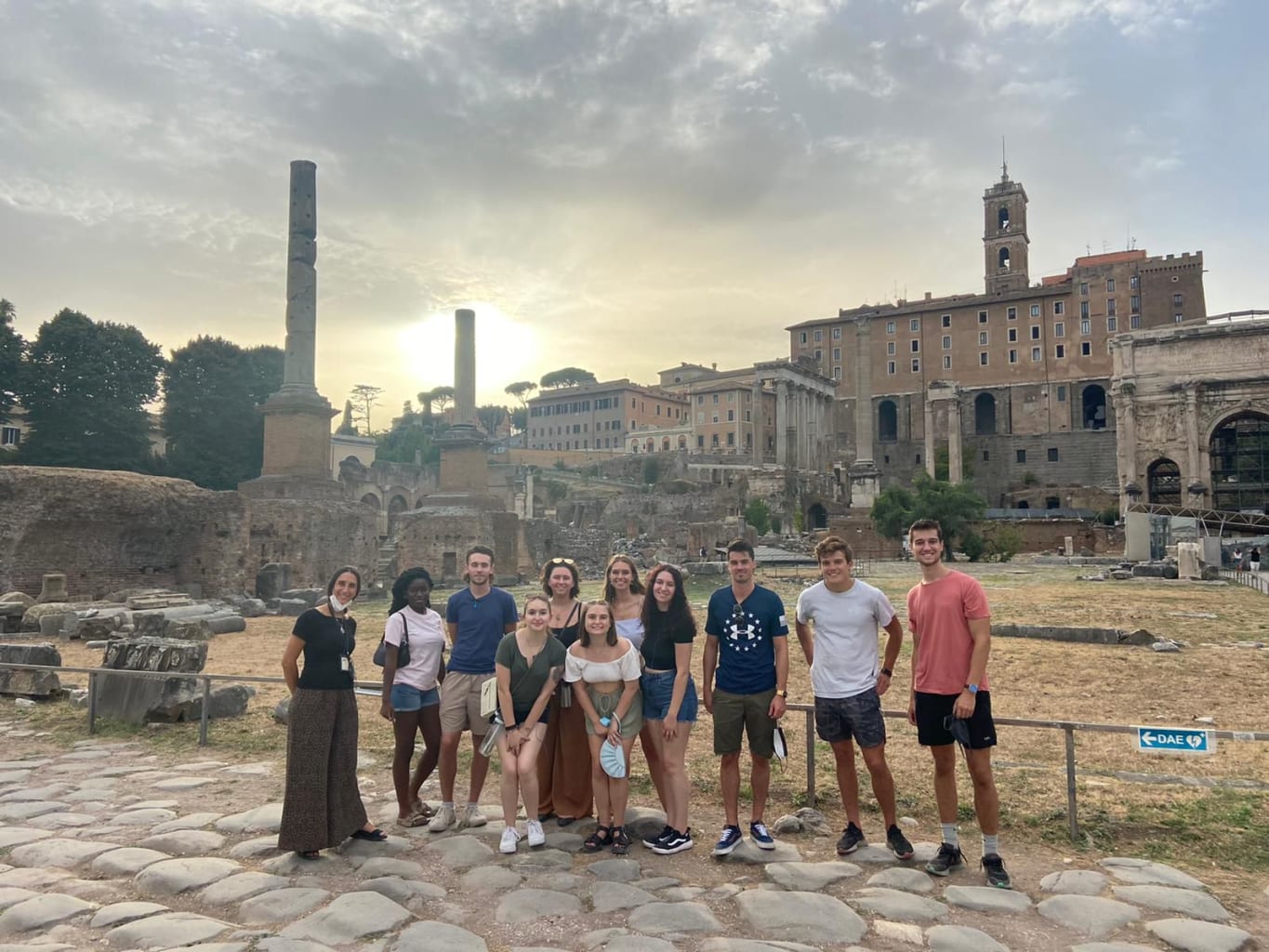 Group of students studying abroad in Rome, Italy