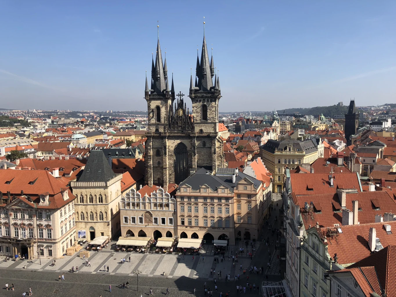 An aerial view of Prague, Czech Republic.