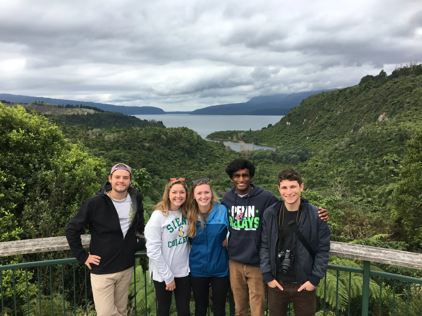 A group of students on a mountain in New Zealand.