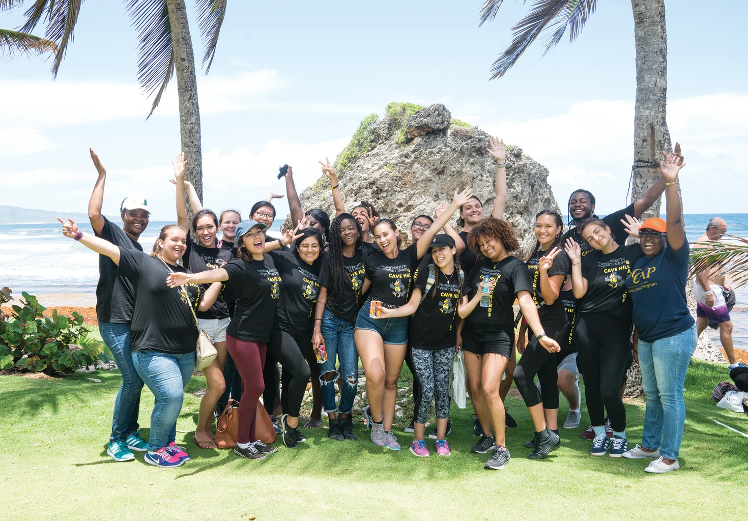 A group of students in Barbados.