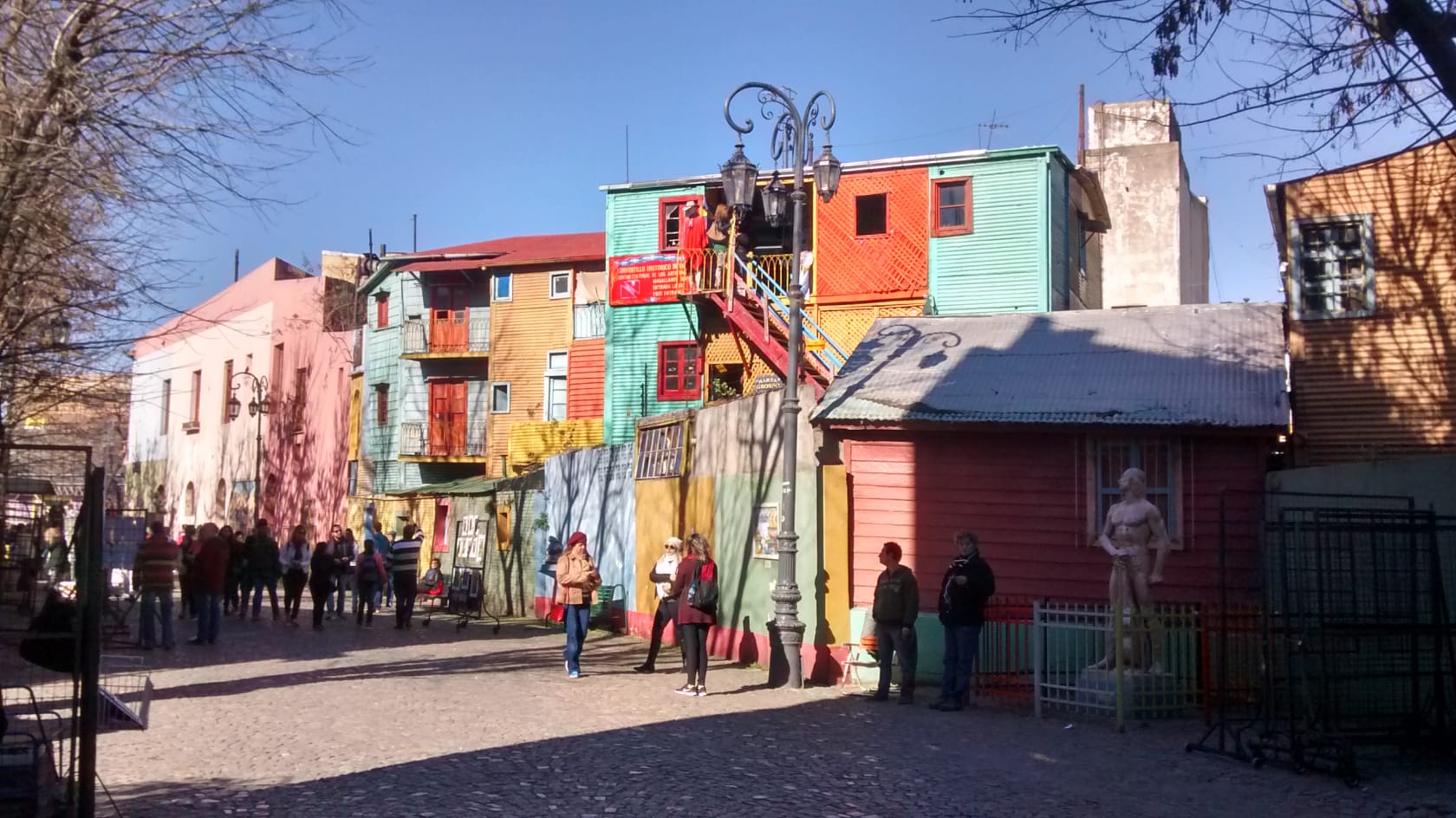 Colorful buildings in La Boca, Argentina.