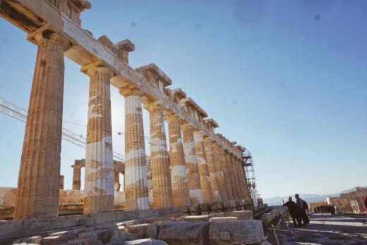 Pillars at the Acropolis of Athens.