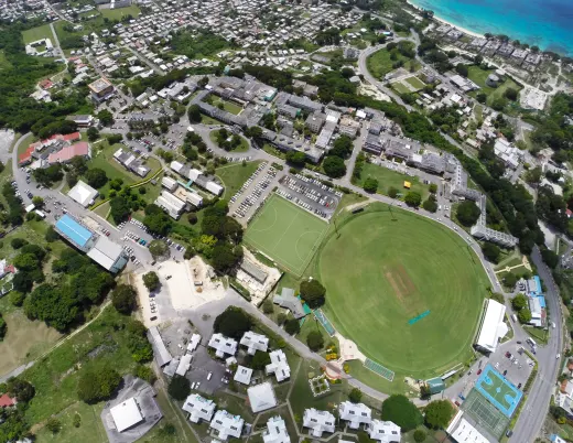 An aerial view of Barbados.