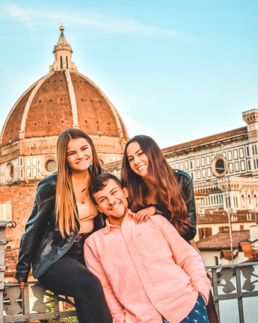 Three students in Florence, Italy.