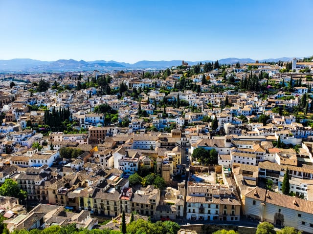 An aerial view of Granada, Spain.