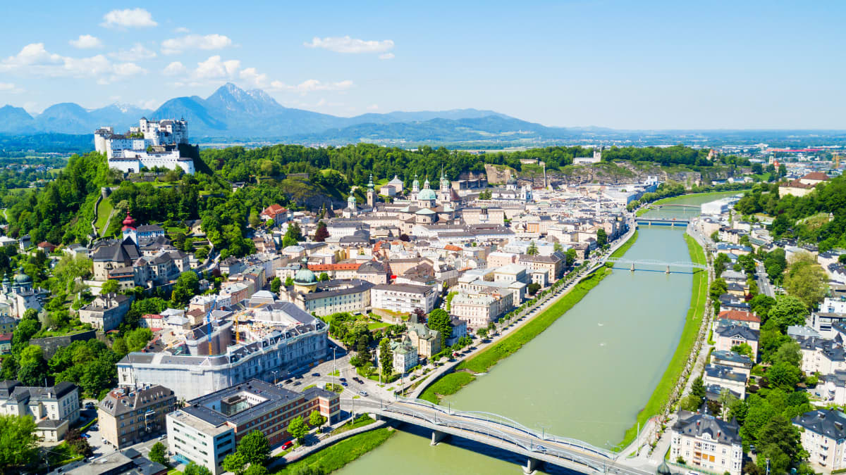 Aerial view of Salzburg, Austria