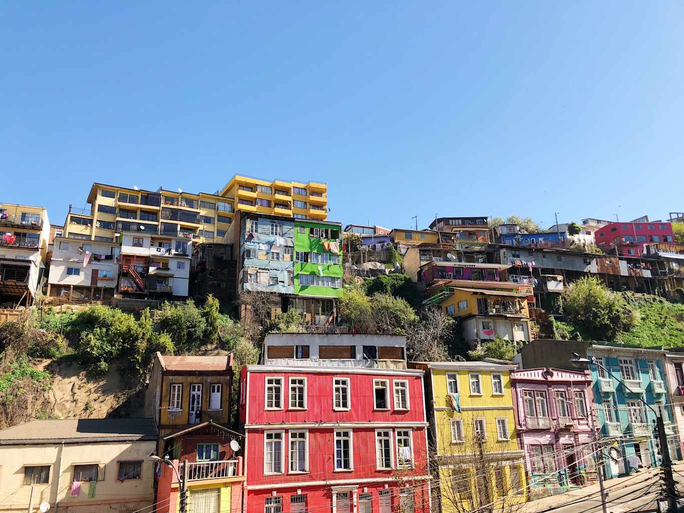 Colorful buildings in Valparaíso, Chile.