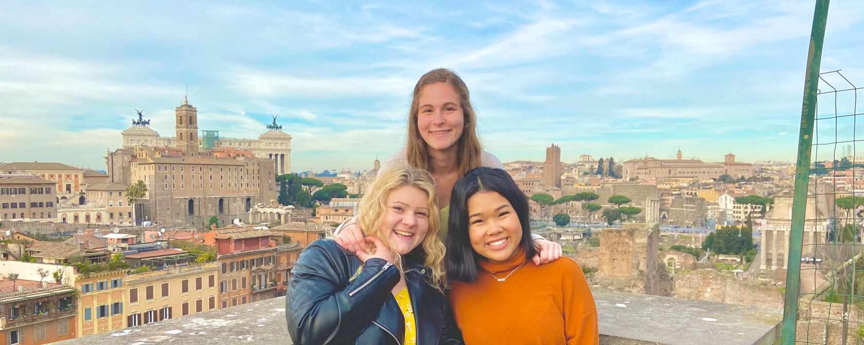 Three AIFS Abroad students in Rome, Italy.