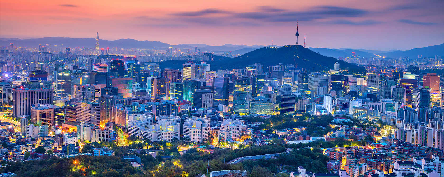 Seoul, South Korea, at sunrise.