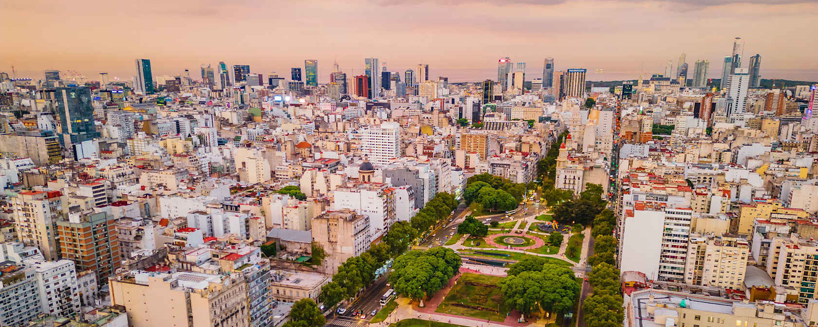 Aerial view of Buenos Aires, Argentina.