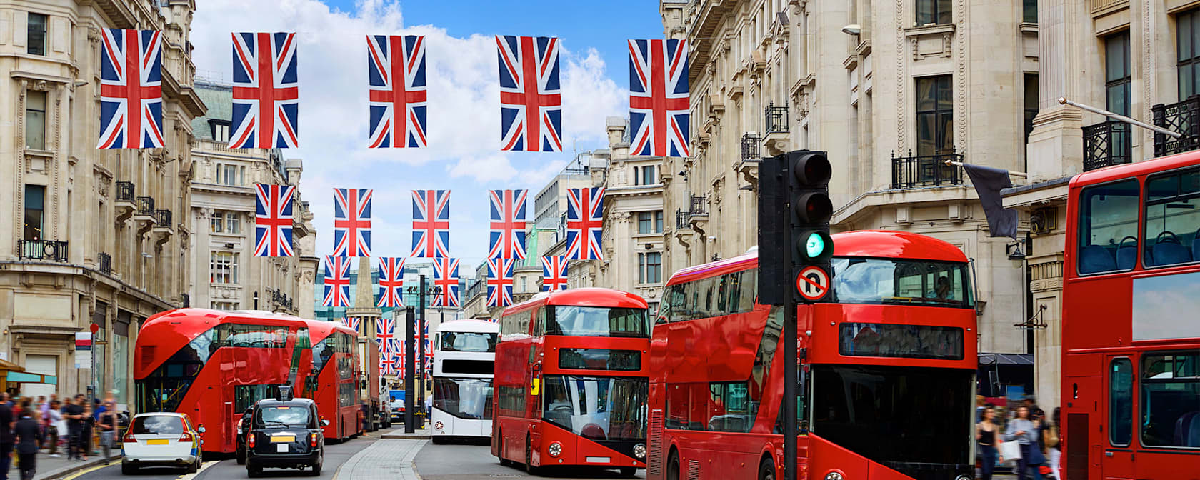 Street view of London, England.