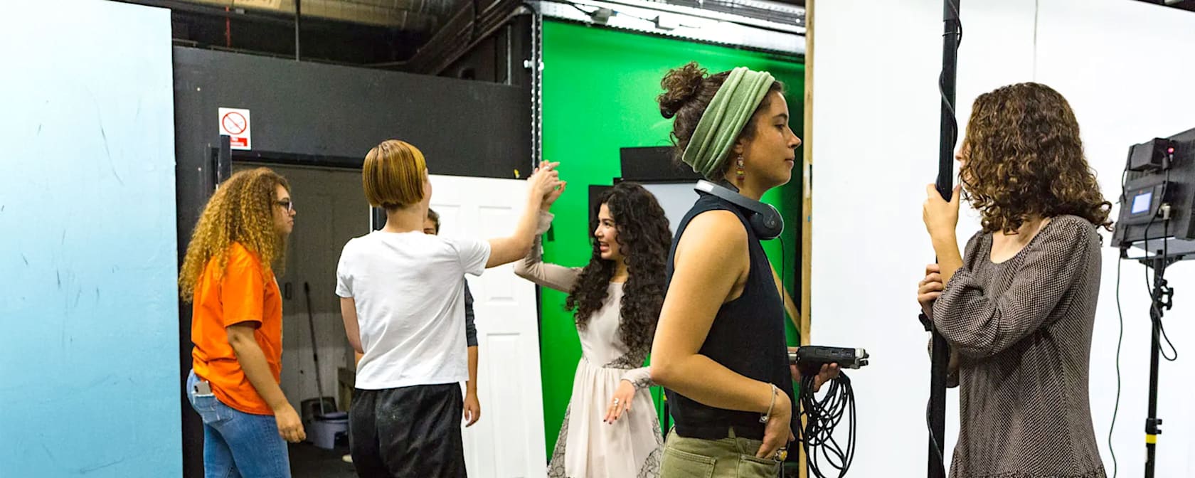 Students studying cinema.