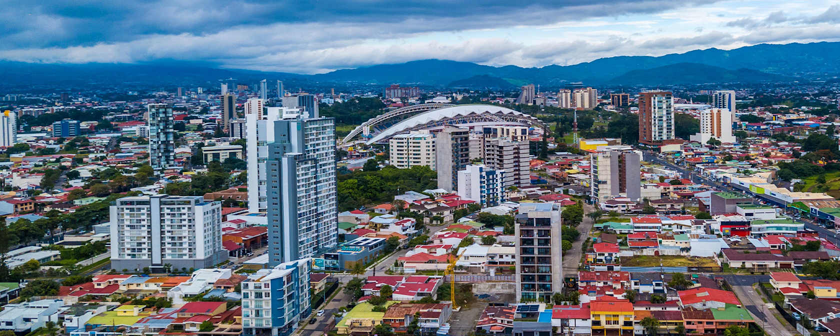 Aerial view of San Jose, Costa Rica.