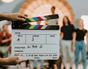 Clapperboard used during filming.