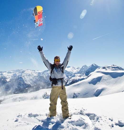 Snowboarder in Salzburg, Austria.