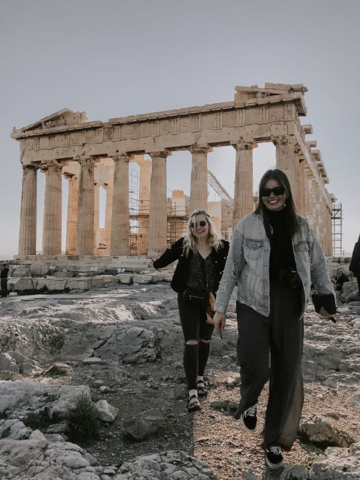 Two students exploring Athens.