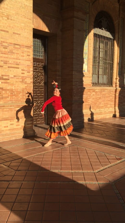 Flamenco dancer dancing.