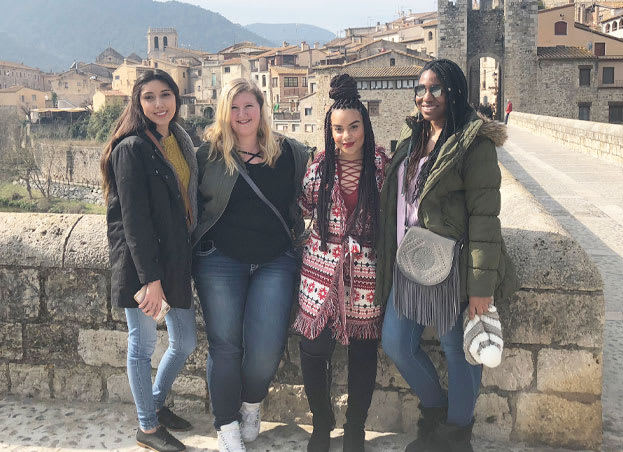 Four students in Barcelona, Spain.