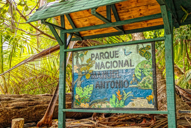The entrance sign to Manuel Antonio National Park.