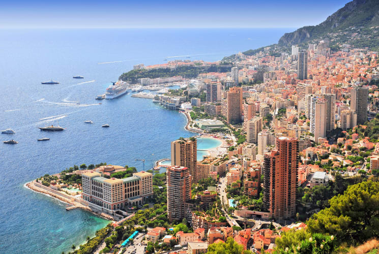 An aerial view of Monaco.