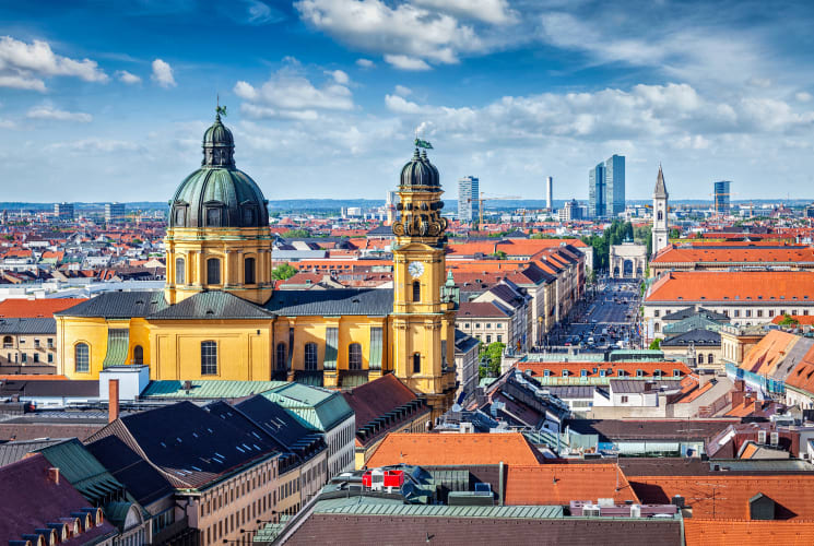 An aerial view of Munich, Germany.