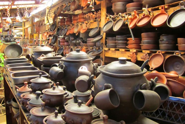 Clay pots in Pomaire, Chile.
