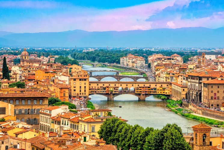 An aerial view of Florence, Italy.