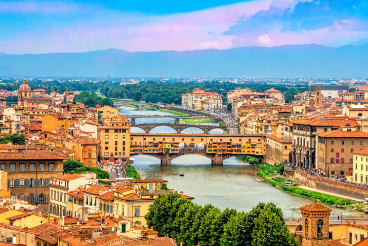 An aerial view of Florence, Italy.
