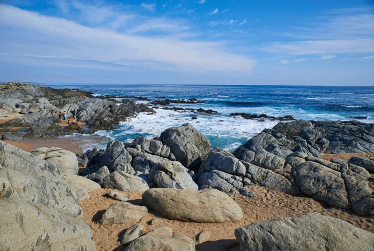 Rocks on the coast of Isla Negra, Chile.