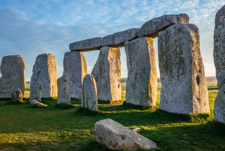 Stone pillars in Stonehenge.
