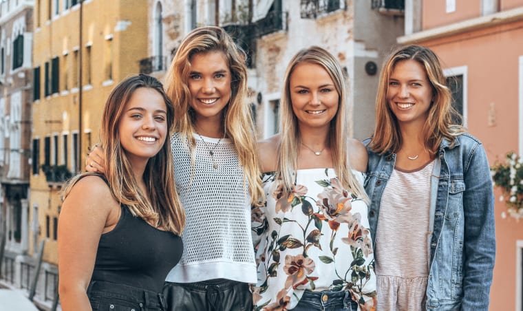 Four students in Italy.