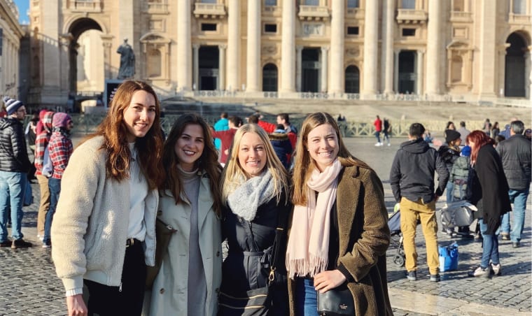A group of four women in Italy.