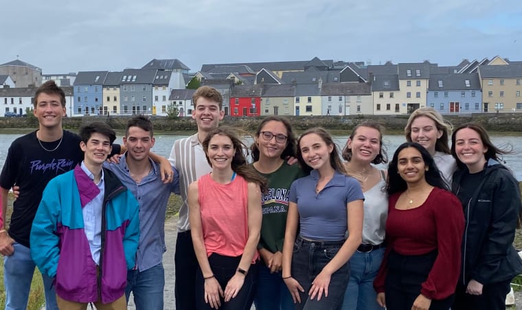 A group of student interns in Galway.